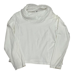 Susskind Shirt Womens 2XL White Long Sleeve Cowl Neck Pullover Made Portugal